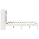seng med reol uden madras 135x190 cm massivt fyrretræ hvid