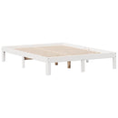 seng med reol uden madras 135x190 cm massivt fyrretræ hvid