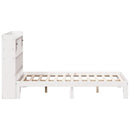 seng med reol uden madras 140x190 cm massivt fyrretræ hvid