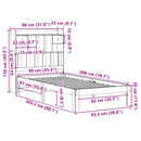 seng med reol uden madras 90x200 cm massivt fyrretræ hvid