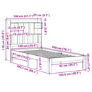 seng med reol uden madras 100x200 cm massivt fyrretræ