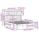 seng med reol uden madras 150x200 cm massivt fyrretræ hvid