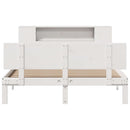 seng med reol uden madras 135x190 cm massivt fyrretræ hvid
