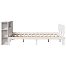 seng med reol uden madras 135x190 cm massivt fyrretræ hvid