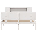 seng med reol uden madras 140x190 cm massivt fyrretræ hvid