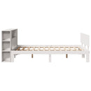 seng med reol uden madras 140x190 cm massivt fyrretræ hvid