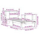 seng med reol uden madras 75x190 cm massivt fyrretræ