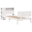 seng med reol uden madras 75x190 cm massivt fyrretræ hvid