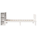 seng med reol uden madras 75x190 cm massivt fyrretræ hvid