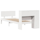 seng med reol uden madras 75x190 cm massivt fyrretræ hvid
