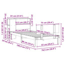 seng med reol uden madras 75x190 cm massivt fyrretræ hvid