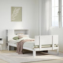 seng med reol uden madras 75x190 cm massivt fyrretræ hvid