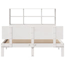 seng med reol uden madras 160x200 cm massivt fyrretræ hvid