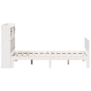 seng med reol uden madras 135x190 cm massivt fyrretræ hvid