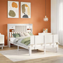 seng med reol uden madras 135x190 cm massivt fyrretræ hvid
