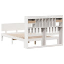 seng med reol uden madras 140x190 cm massivt fyrretræ hvid