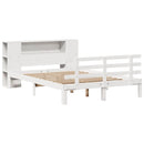 seng med reol uden madras 135x190 cm massivt fyrretræ hvid