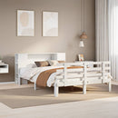 seng med reol uden madras 135x190 cm massivt fyrretræ hvid