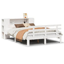 seng med reol uden madras 140x190 cm massivt fyrretræ hvid