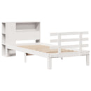 seng med reol uden madras 75x190 cm massivt fyrretræ hvid