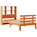 seng med reol uden madras 75x190 cm massivt fyrretræ gyldenbrun