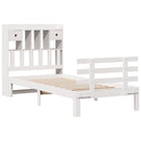 seng med reol uden madras 75x190 cm massivt fyrretræ hvid