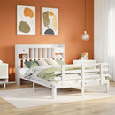 seng med reol uden madras 140x200 cm massivt fyrretræ hvid