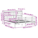 seng med reol uden madras 180x200 cm massivt fyrretræ hvid