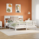 seng med reol uden madras 180x200 cm massivt fyrretræ hvid
