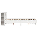 seng med reol uden madras 160x200 cm massivt fyrretræ hvid