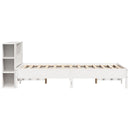 seng med reol uden madras 150x200 cm massivt fyrretræ hvid