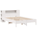 seng med reol uden madras 140x190 cm massivt fyrretræ hvid
