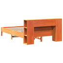 seng med reol uden madras 140x190cm massivt fyrretræ gyldenbrun
