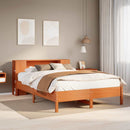 seng med reol uden madras 140x190cm massivt fyrretræ gyldenbrun