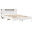 seng med reol uden madras 135x190 cm massivt fyrretræ hvid