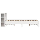 seng med reol uden madras 135x190 cm massivt fyrretræ hvid