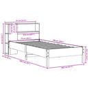 seng med reol uden madras 75x190 cm massivt fyrretræ