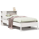 seng med reol uden madras 75x190 cm massivt fyrretræ hvid
