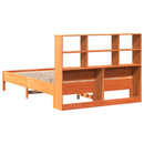 seng med reol uden madras 140x190cm massivt fyrretræ gyldenbrun