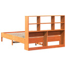 seng med reol uden madras 135x190cm massivt fyrretræ gyldenbrun