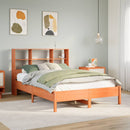 seng med reol uden madras 120x190cm massivt fyrretræ gyldenbrun