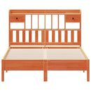 seng med reol uden madras 135x190cm massivt fyrretræ gyldenbrun