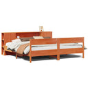 seng med reol uden madras 200x200cm massivt fyrretræ gyldenbrun
