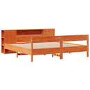 seng med reol uden madras 200x200cm massivt fyrretræ gyldenbrun
