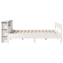 seng med reol uden madras 150x200 cm massivt fyrretræ hvid