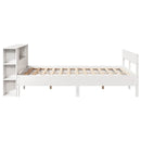 seng med reol uden madras 140x190 cm massivt fyrretræ hvid