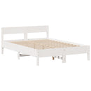 Seng med reol uden madras 140x190 cm massivt fyrretræ hvid