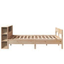 seng med reol uden madras 135x190 cm massivt fyrretræ