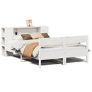 seng med reol uden madras 135x190 cm massivt fyrretræ hvid