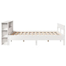 seng med reol uden madras 135x190 cm massivt fyrretræ hvid